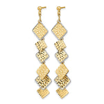 Leslie's 14K Two-tone Polished and Brushed D/C Post Dangle Earrings - Product Photo