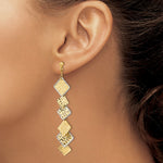 Leslie's 14K Two-tone Polished and Brushed D/C Post Dangle Earrings - Product Photo