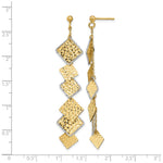 Leslie's 14K Two-tone Polished and Brushed D/C Post Dangle Earrings - Product Photo