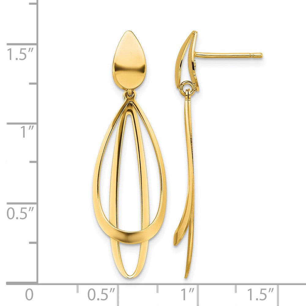 Leslie's 14k Polished and Brushed Post Dangle Earrings - Product Photo