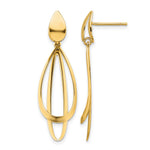 Leslie's 14k Polished and Brushed Post Dangle Earrings - Product Photo