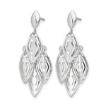 Leslie's 14k White Gold Polished D/C Post Dangle Chandelier Earrings - Product Photo