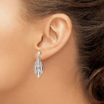 Leslie's 14k White Gold Polished D/C Post Dangle Chandelier Earrings - Product Photo