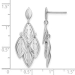 Leslie's 14k White Gold Polished D/C Post Dangle Chandelier Earrings - Product Photo
