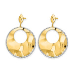 Leslie's 14k Two-tone Polished Textured Post Dangle Earrings - Product Photo