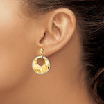 Leslie's 14k Two-tone Polished Textured Post Dangle Earrings - Product Photo