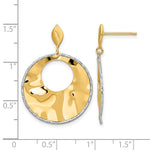Leslie's 14k Two-tone Polished Textured Post Dangle Earrings - Product Photo