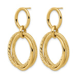 Leslie's 14K Polished and Textured Post Dangle Earrings - Product Photo