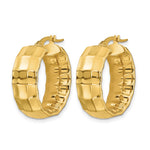 Leslie's 14K Polished Textured Oval Hoop Earrings - Product Photo