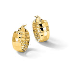 Leslie's 14K Polished Textured Oval Hoop Earrings - Product Photo