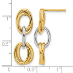 Leslie's 14K with Rhodium Polished Ovals Dangle Earrings - Product Photo