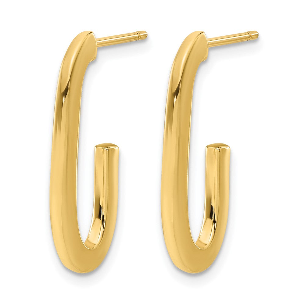 Leslie's 14K Polished Modern J-Hoop Earrings - Product Photo