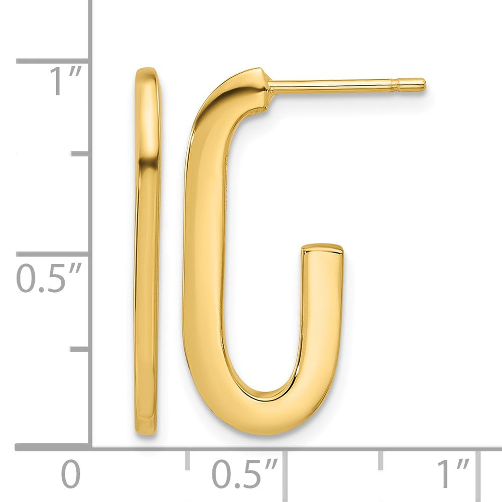 Leslie's 14K Polished Modern J-Hoop Earrings - Product Photo