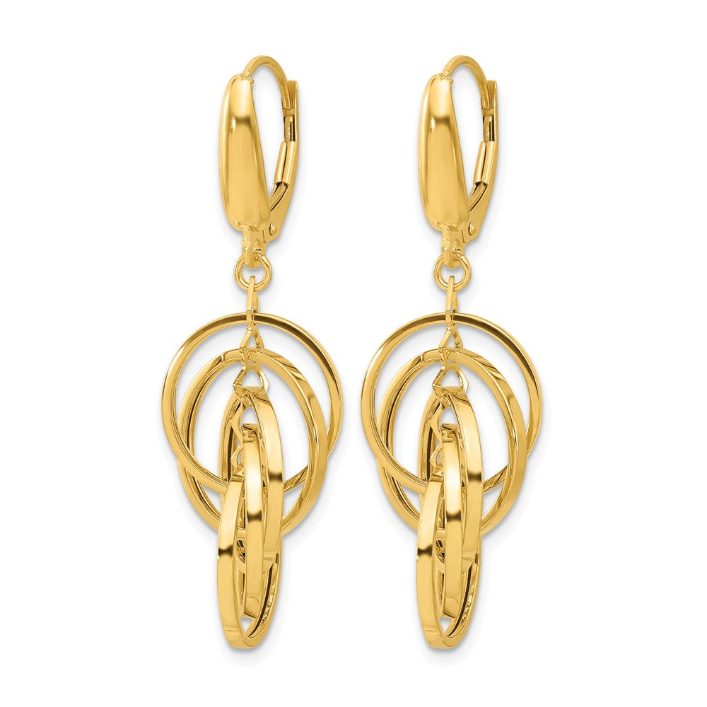 Leslie's 14K Polished Circles Dangle Earrings - Product Photo