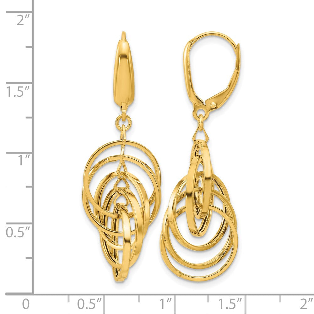 Leslie's 14K Polished Circles Dangle Earrings - Product Photo