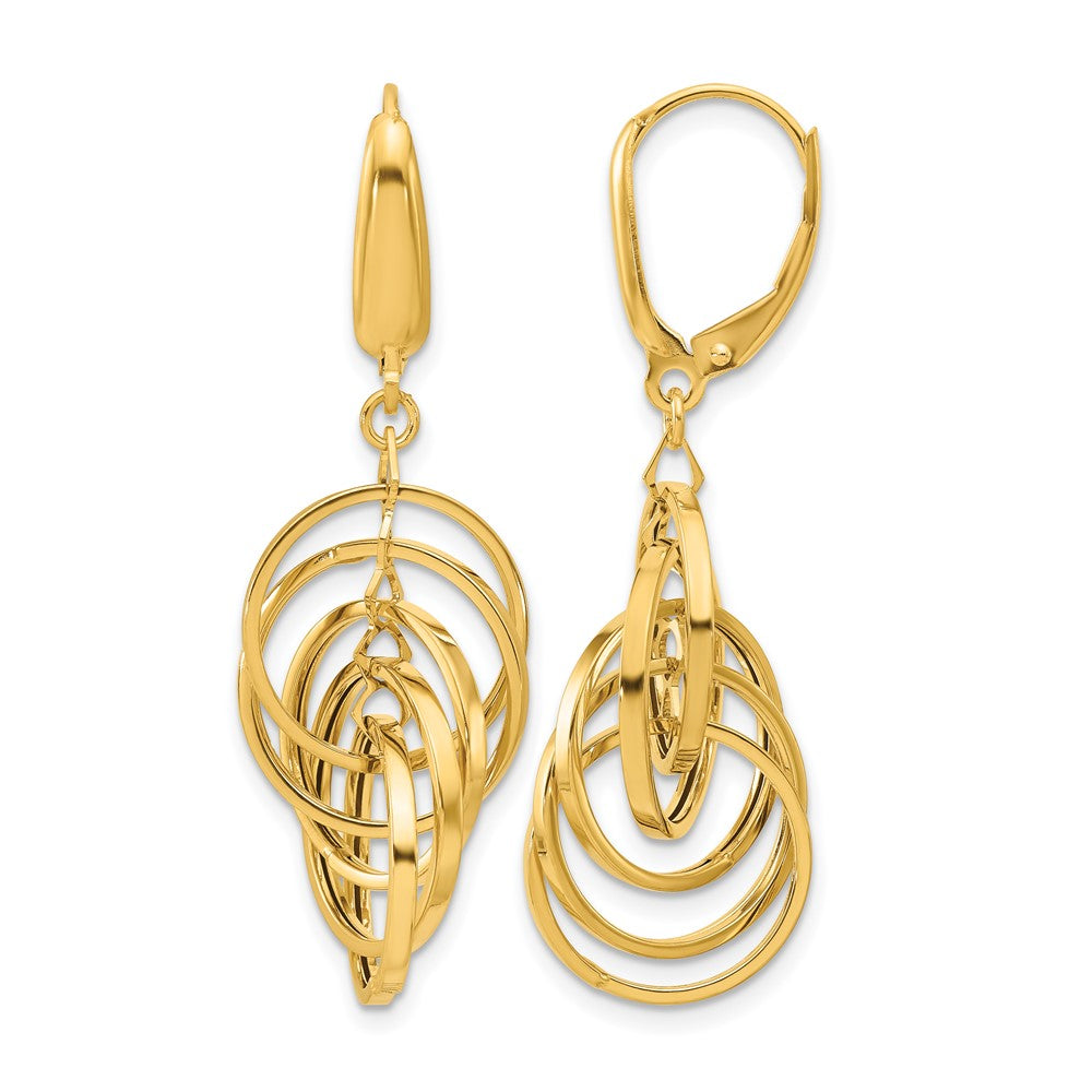 Leslie's 14K Polished Circles Dangle Earrings - Product Photo