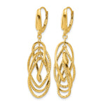 Leslie's 14K Polished and Textured Ovals Dangle Earrings - Product Photo