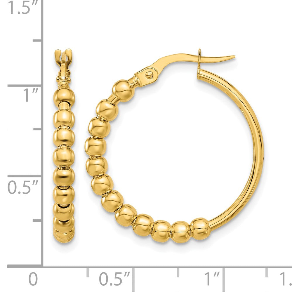 Leslie's 14K Polished Beaded Hoop Earrings - Product Photo