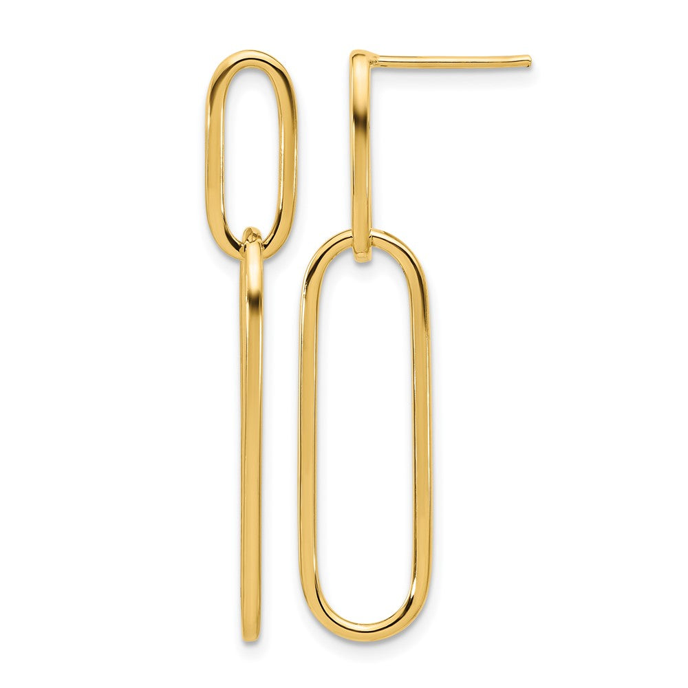 14K Yellow Gold Polished Post Drop Earrings