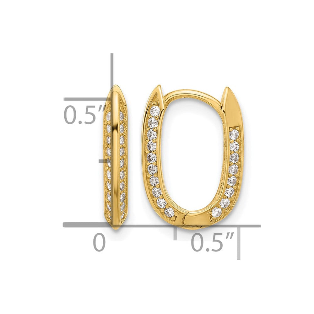 Leslie's 14K Polished CZ Hinged Hoop Earrings - Product Photo
