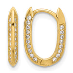 Leslie's 14K Polished CZ Hinged Hoop Earrings - Product Photo