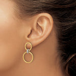 Leslie's 14K Two-tone Polished CZ Circles Dangle Post Earrings - Product Photo