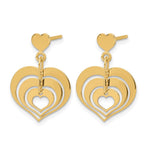 Leslie's 14K Polished Hearts Dangle Post Earrings - Product Photo