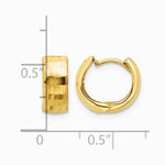 14K Yellow Gold Polished and Diamond-cut Huggie Hoop Earrings - Product Photo