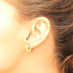 14K Yellow Gold Polished and Diamond-cut Huggie Hoop Earrings - Product Photo