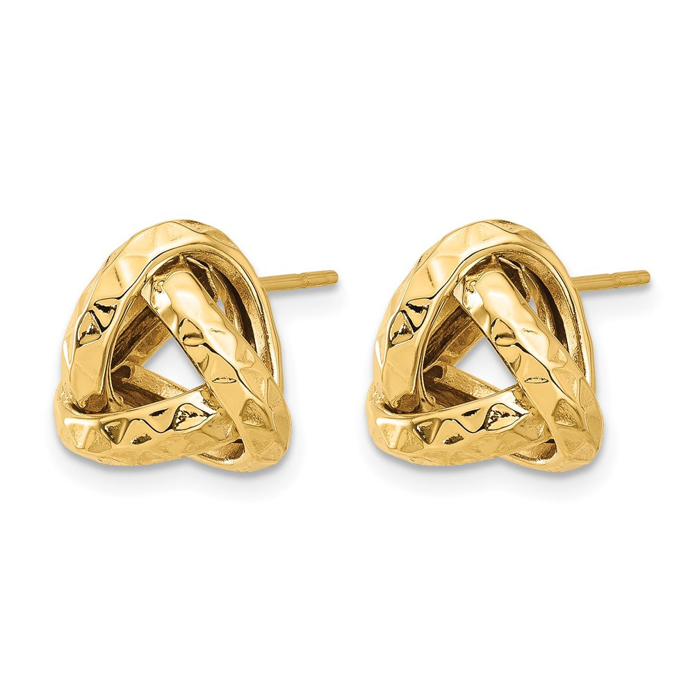 Leslie's 14K Polished and Diamond-cut Triangle Love Knot Post Earrings - Product Photo