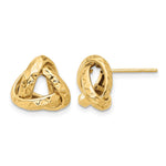 Leslie's 14K Polished and Diamond-cut Triangle Love Knot Post Earrings - Product Photo