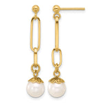 Leslie's 14K Polished Freshwater Cultured Pearl Post Dangle Earrings - Product Photo
