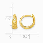14K Yellow Gold Polished and Diamond-cut Huggie Hoop Earrings - Product Photo