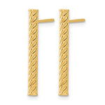Leslie's 14K Polished and Textured Bar Post Earrings - Product Photo