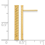 Leslie's 14K Polished and Textured Bar Post Earrings - Product Photo
