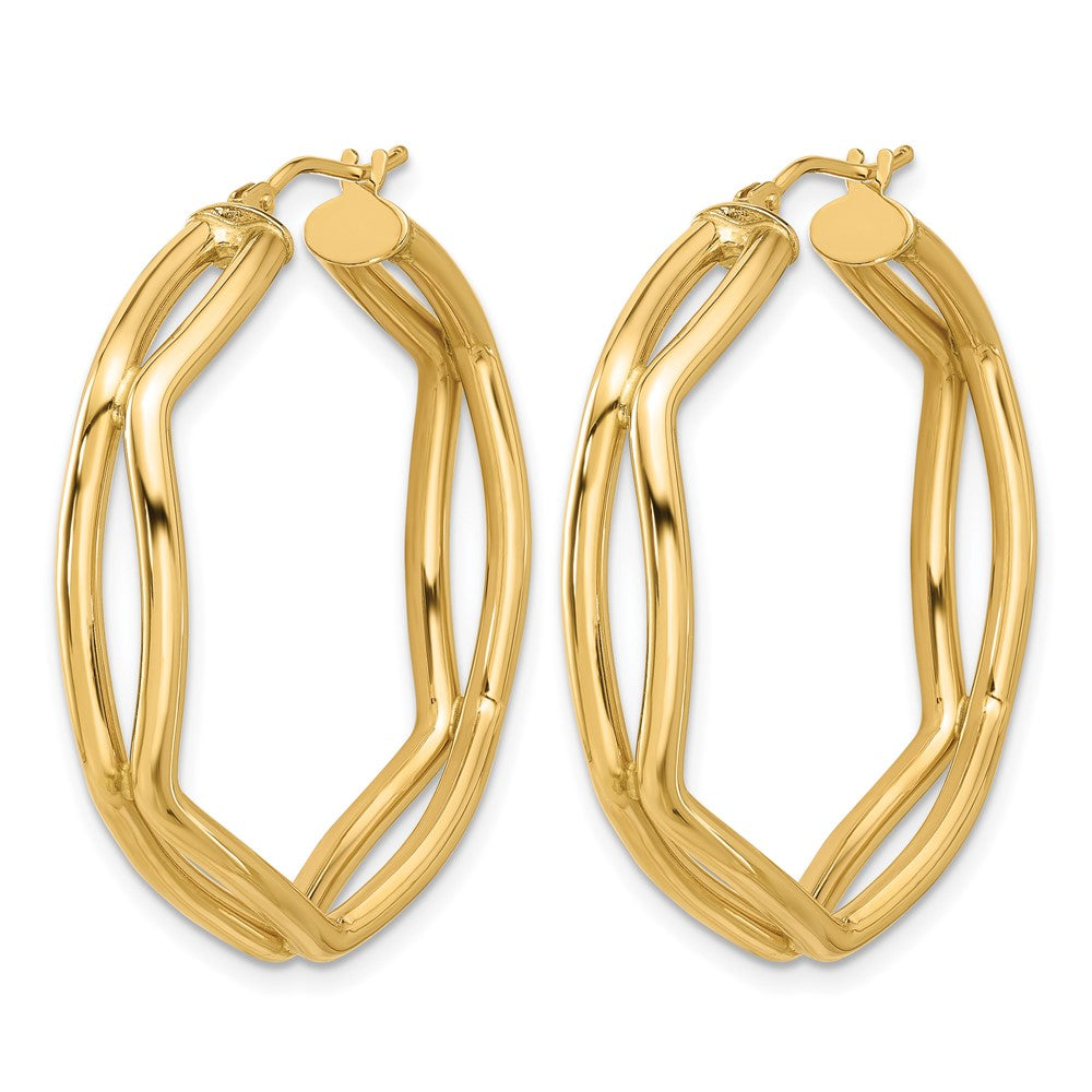 Leslie's 14K Polished Geometric Hoop Earrings - Product Photo