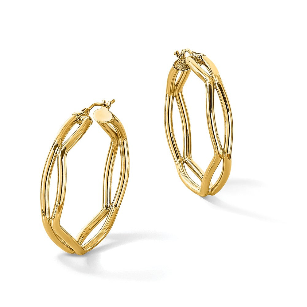 Leslie's 14K Polished Geometric Hoop Earrings - Product Photo
