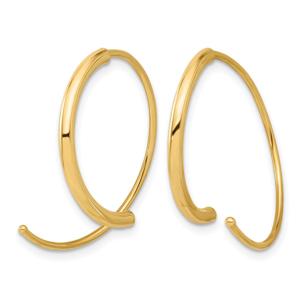 Leslie's 14K Polished Round Curved Threader Earrings - Product Photo