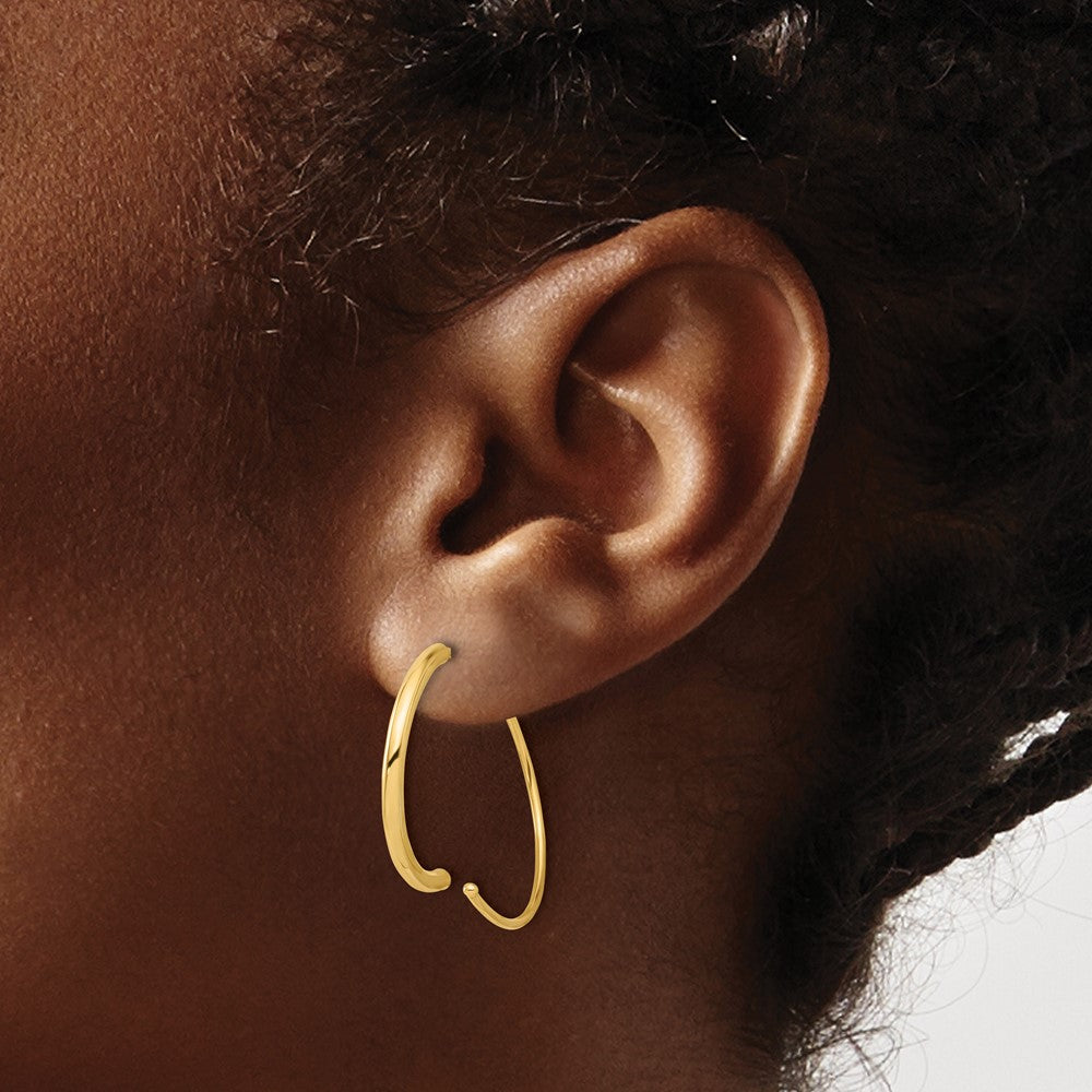 Leslie's 14K Polished Round Curved Threader Earrings - Product Photo