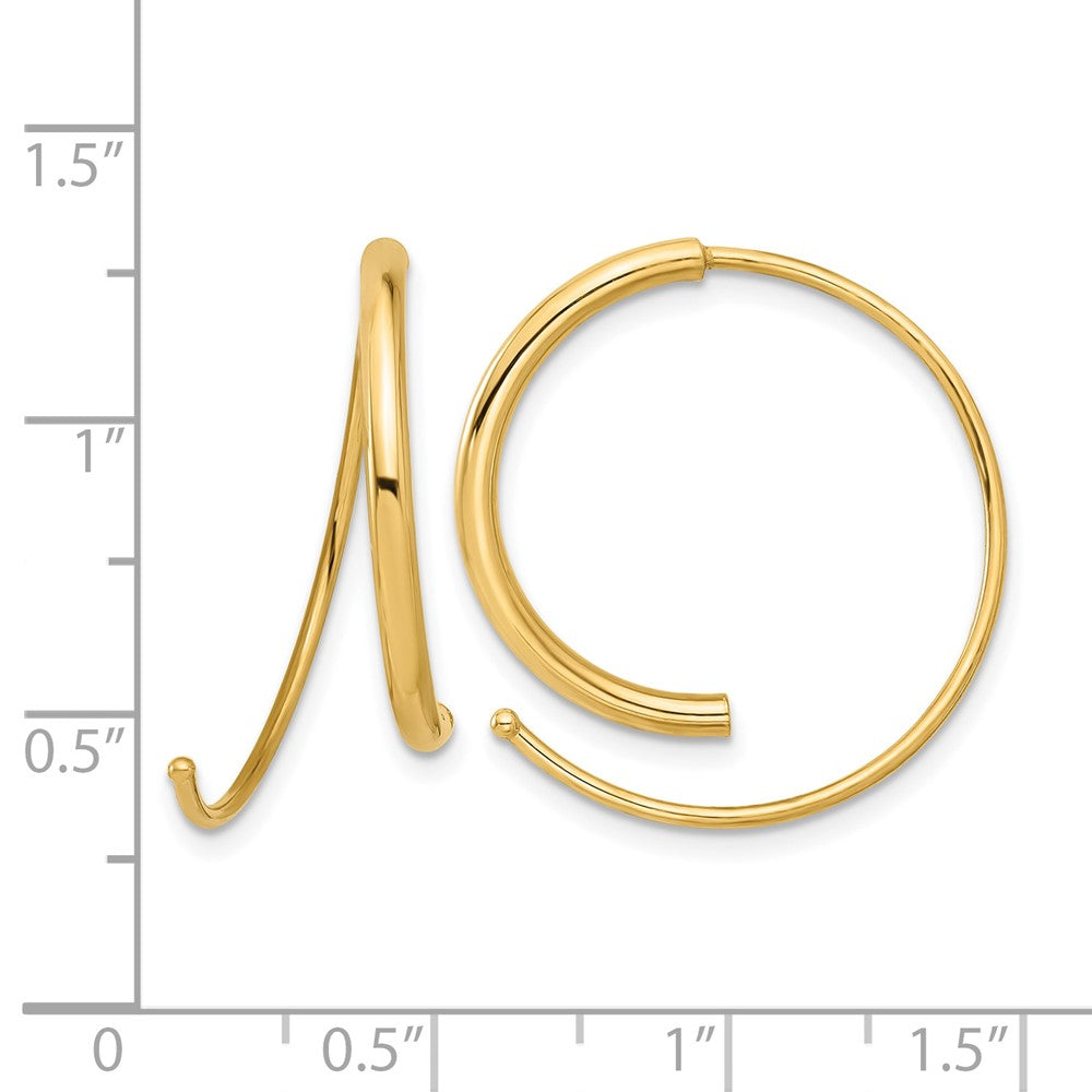 Leslie's 14K Polished Round Curved Threader Earrings - Product Photo