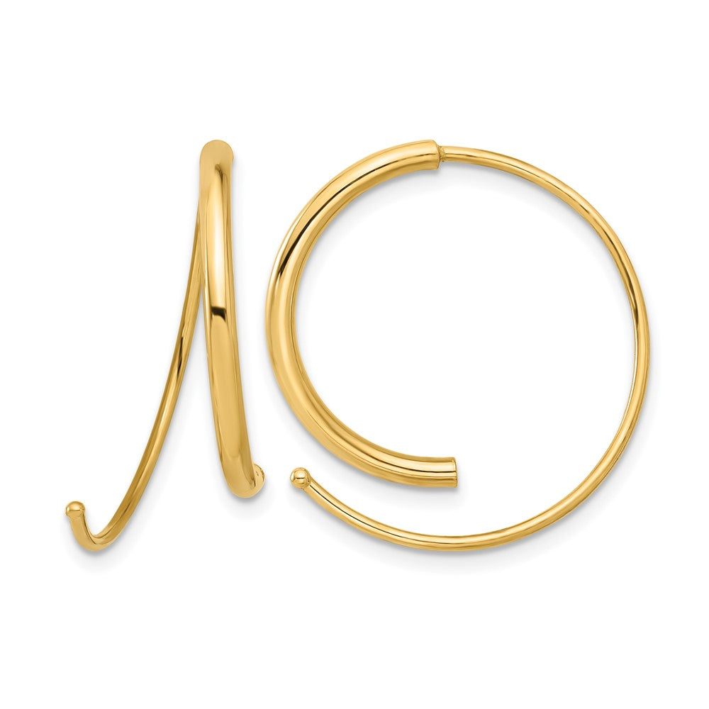 Leslie's 14K Polished Round Curved Threader Earrings - Product Photo