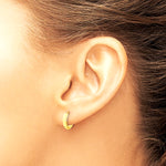 14K Yellow Gold Polished and Diamond-cut Huggie Hoop Earrings - Product Photo
