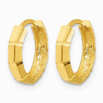 14K Yellow Gold Polished and Diamond-cut Huggie Hoop Earrings - Product Photo