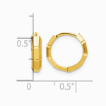 14K Yellow Gold Polished and Diamond-cut Huggie Hoop Earrings - Product Photo