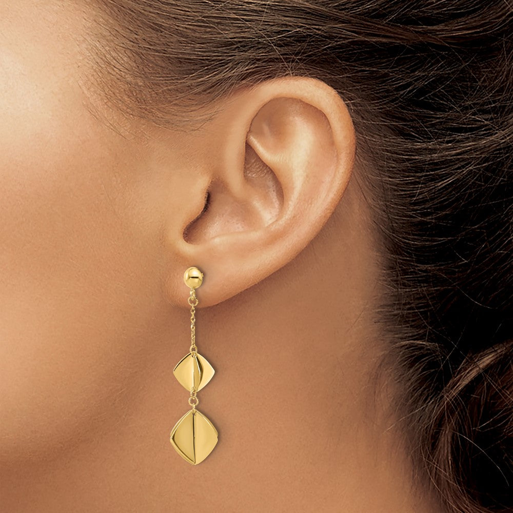 Leslie's 14K Polished Fancy Dangle Post Earrings - Product Photo