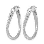 Leslie's 14K w/ White Rhodium Plating Polished & D/C Twist Hoop Earrings - Product Photo