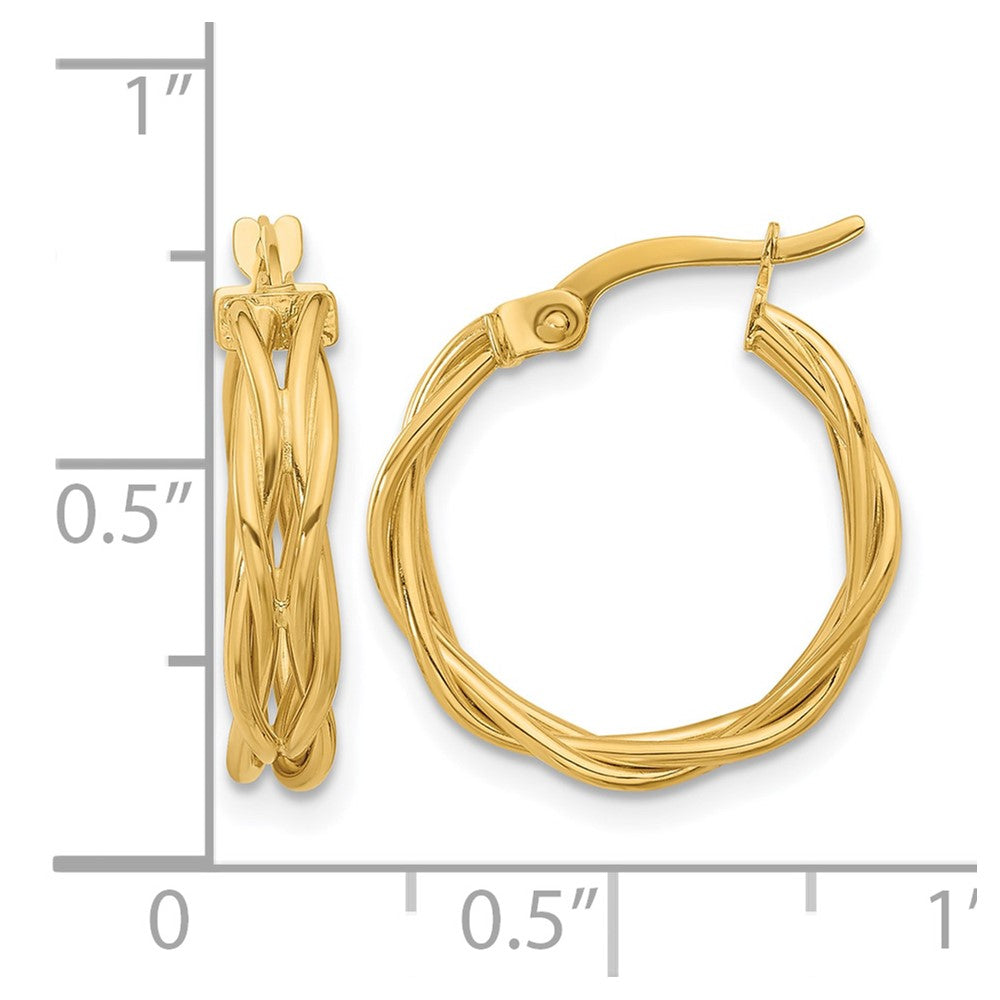 Leslie's 14K Polished Braided Hoop Earrings - Product Photo