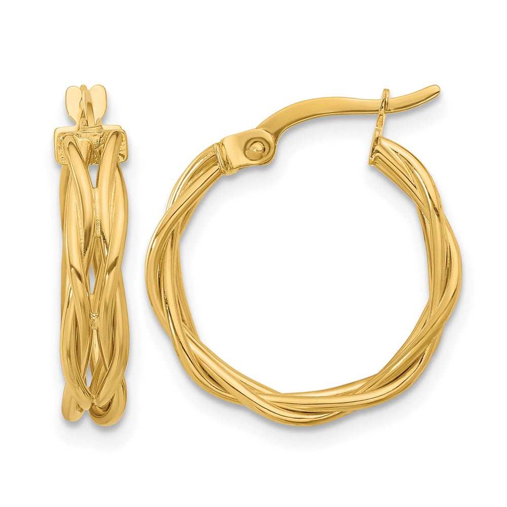 Leslie's 14K Polished Braided Hoop Earrings - Product Photo