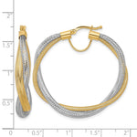 Leslie's 14K w/Rhodium Braided Mesh Stretch Hoop Earrings - Product Photo