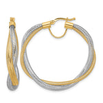 Leslie's 14K w/Rhodium Braided Mesh Stretch Hoop Earrings - Product Photo